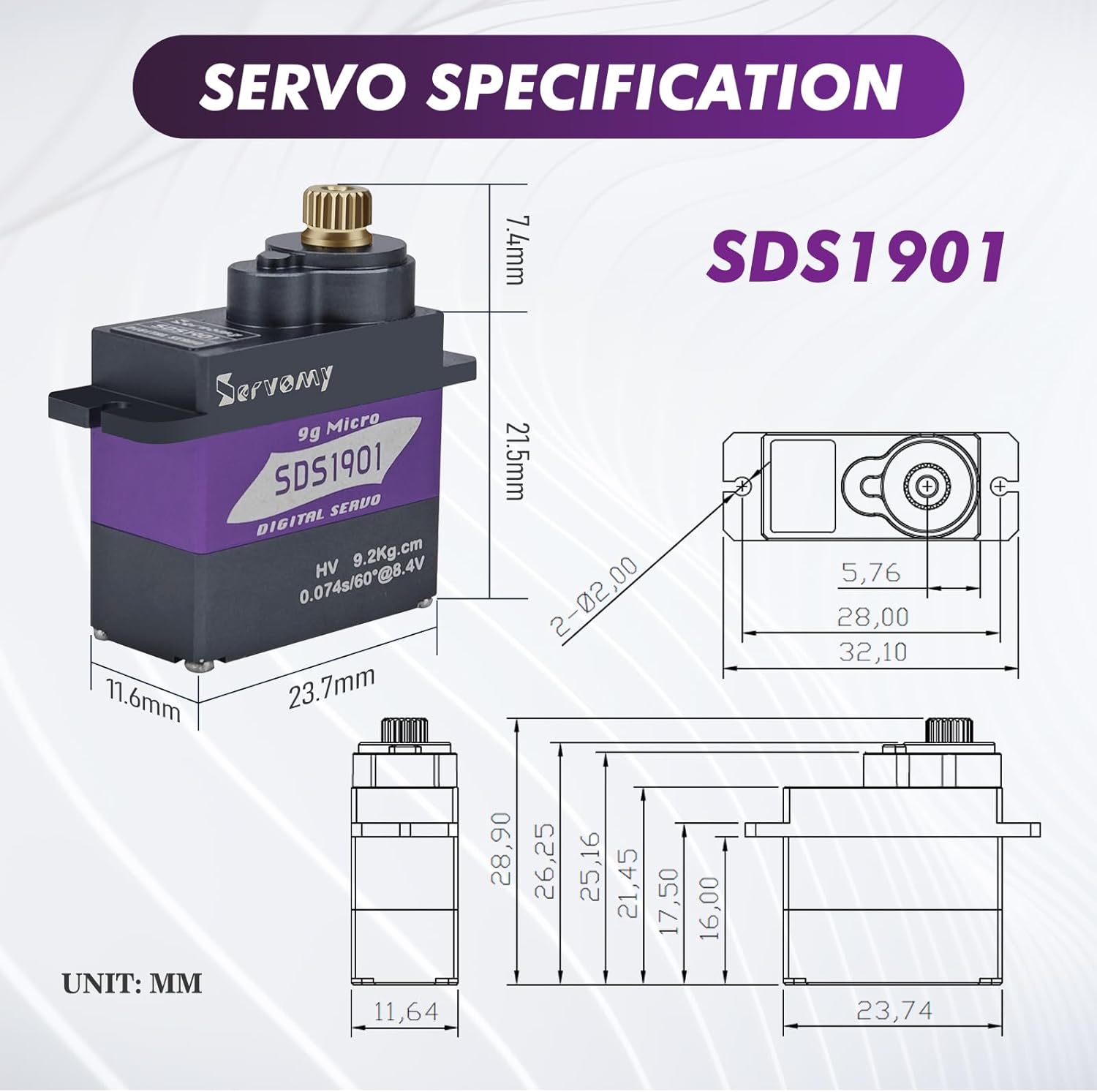 SERVOMY-SDS1901 Digital 9G Mic - Drone Rc Car avaliação e preço