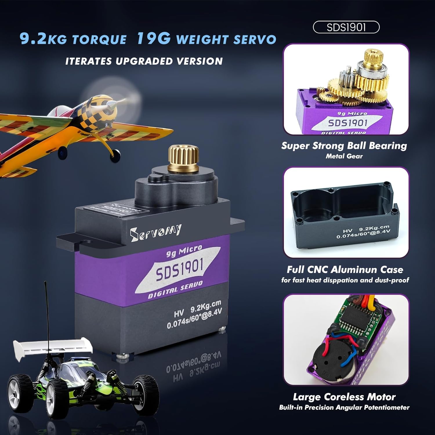SERVOMY-SDS1901 Digital 9G Mic - Drone Rc Car avaliação e preço